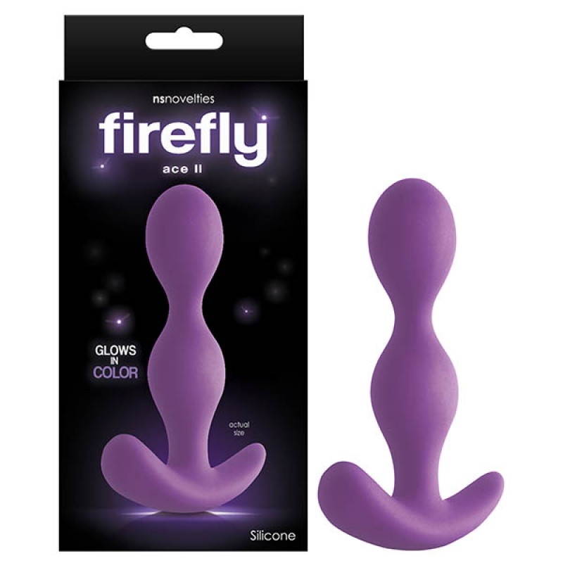 Firefly Ace II Glow In Dark Anal Plug - Purple